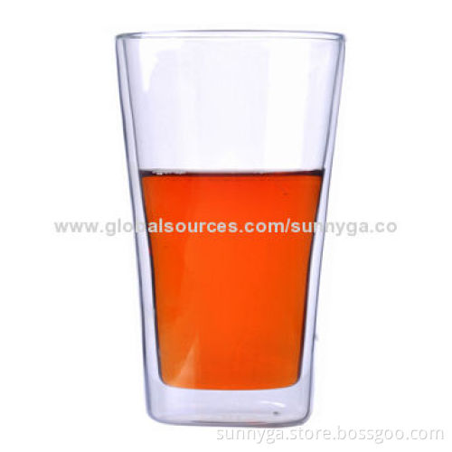 High-quality Double Wall Glass with 55mm Bottom Diameter